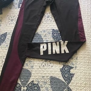 Victoria Secret PINK Maroon/Black XS Leggings